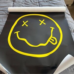 NIRVANA Black and Yellow Iconic Smiley Poster